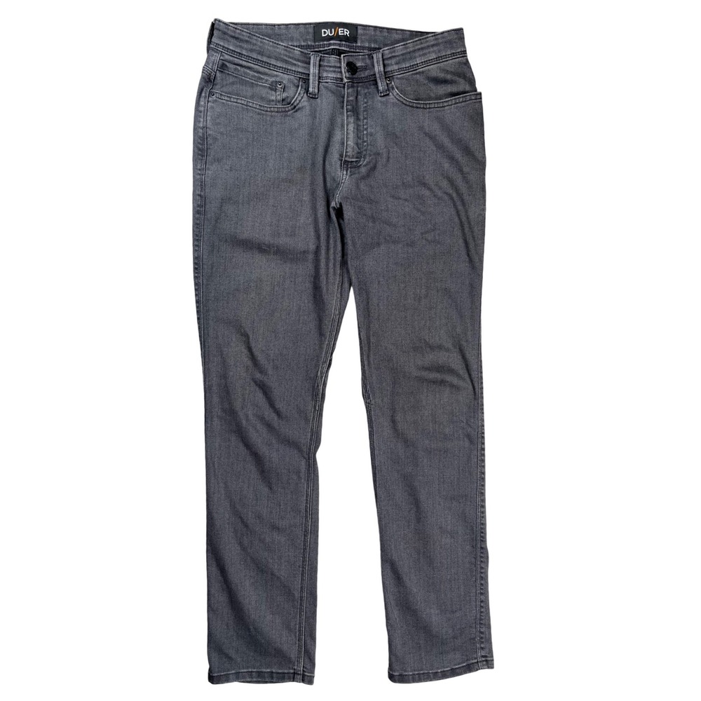 DU/ER L2X Relaxed Taper Pants Mens 30x30 Grey Performance Stretch Denim Casual